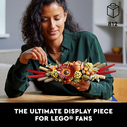 LEGO Icons Dried Flower Centerpiece Building Set - Artificial Flowers for Dinner Table Centerpieces, Adults Ages 18+ - Fall & Thanksgiving Flower Decorations - 10314